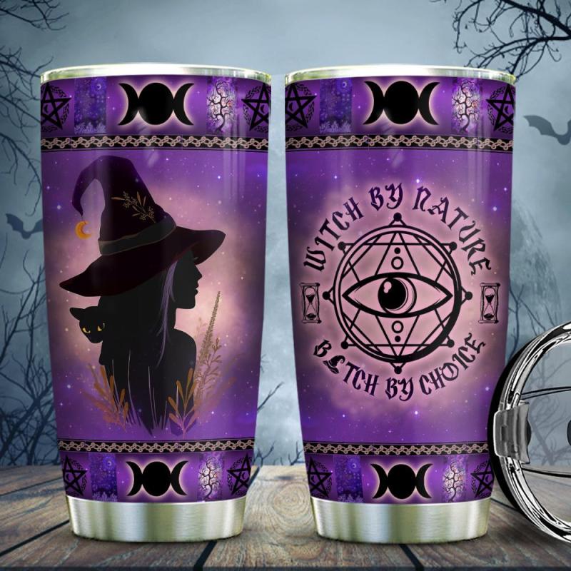 Purple Witch And Black Cat Choice Stainless Steel Tumbler 7773.jpg