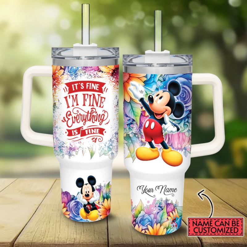 Mickey Mouse And Friends Cartoon Custom Stanley Quencher 40oz Stainless Steel Tumbler With Handle Pcmr3.jpg