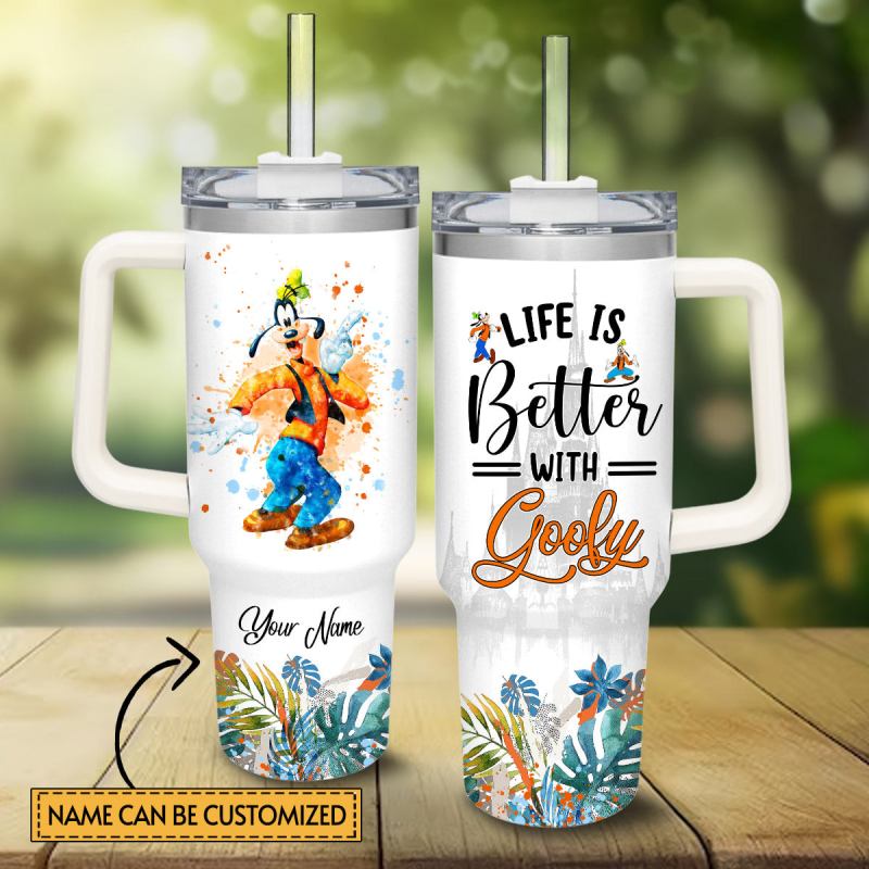 Goofy Mickey Mouse And Friends Cartoon Custom Stanley Quencher 40oz Stainless Steel Tumbler With Handle Chqgb.jpg