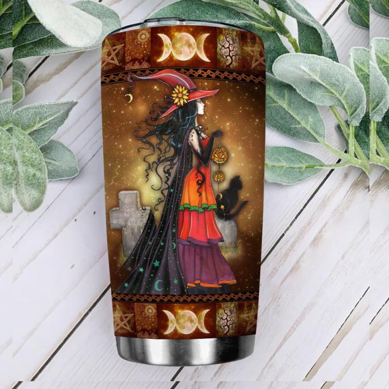 Witch With Her Black Cat By Nature Stainless Steel Tumbler 5787 Bb62cd82 0185 40f2 A238 5f95a394bc77.jpg