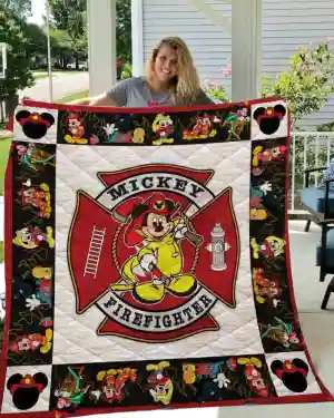 Mickey Firefighter Police Quilt Blanket97703 1793fa92 686c 4ccf B9be E764bc354b97.jpg