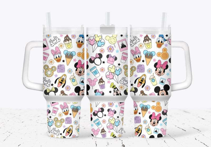 Ice Cream Mickey And Friends Disney Cartoon Custom Stanley Quencher 40oz Stainless Steel Tumbler With Handle Mpdav.jpg