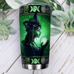 Green Witch Crystal Ball Stainless Steel Tumbler 8657.jpg