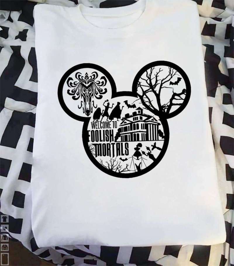 Welcome To Foolish Mortals Walt Disney Haunted Mansion Halloween Scary T Shirt.jpg