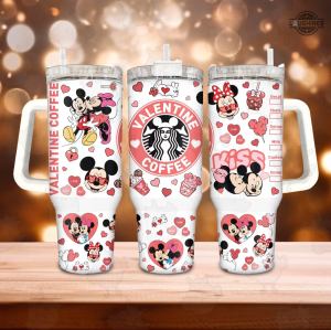 Valentine Mickey And Minnie Starbucks Tumbler 40oz Magic World Disneyland Stainless Steel Cup Valentines Day Gift For Coffee Lovers Couple Laughinks 1.jpg