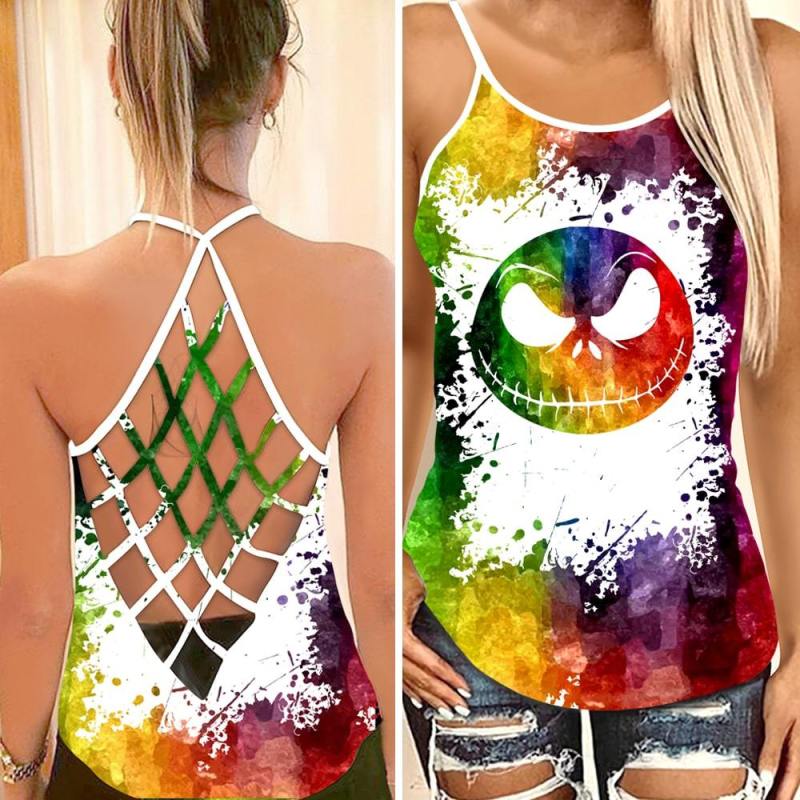 Color Jack Skellington Face Criss Cross Tank Top Nbcct16 Fandom Gift.jpg