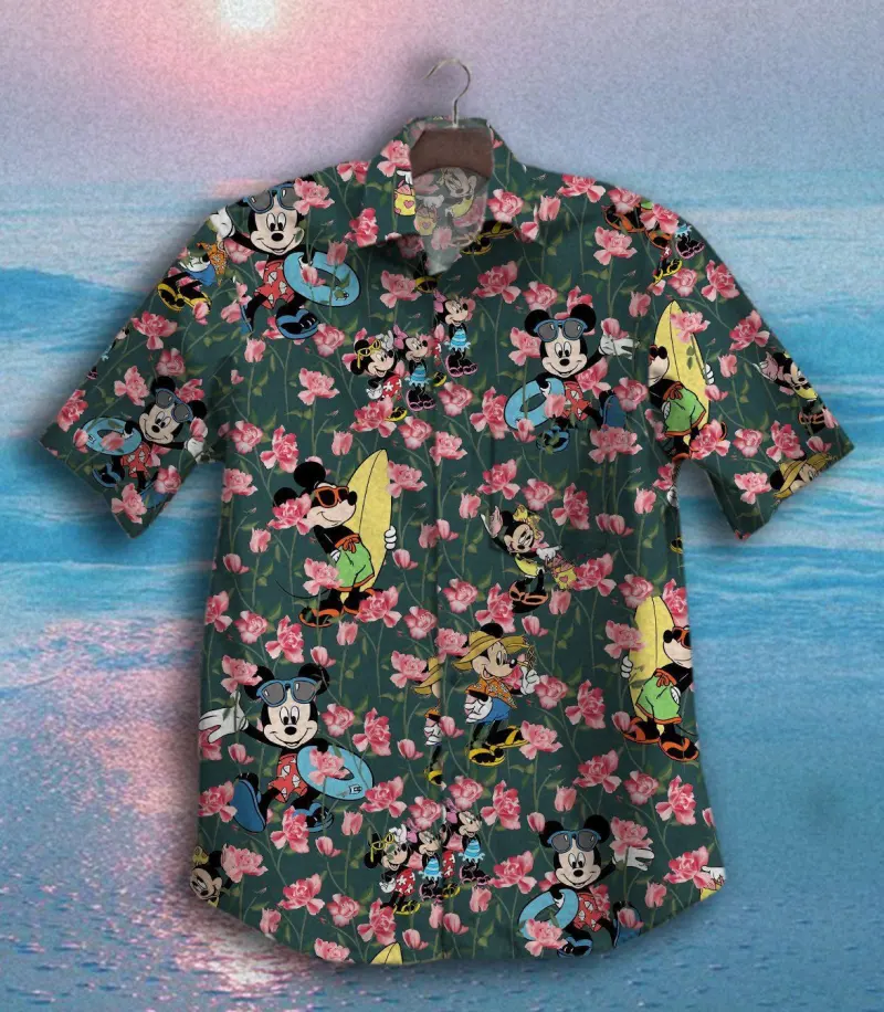 Disney Mickey Mouse Style Hawaiian Graphic Print Short Sleeve Hawaiian Casual Shirt 290jwl3.jpg