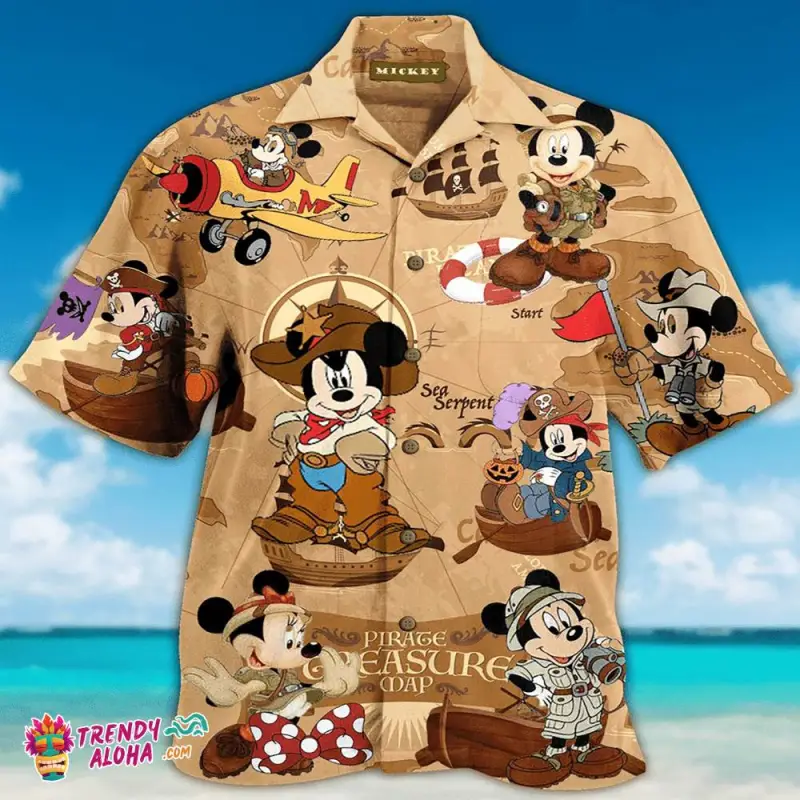 Disney Pirates Mickey Mouse Treasure Map Summer Holiday Family Aloha Hawaiian Beach Shirt 4282 Mnszu.jpg