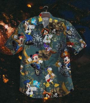 Disney Vintage Mickey And Friends Goofy Donald Hawaiian Graphic Print Short Sleeve Hawaiian Casual Shirtbb8jn.jpg