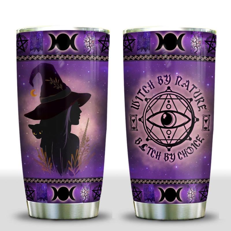 Purple Witch And Black Cat Choice Stainless Steel Tumbler 4160.jpg