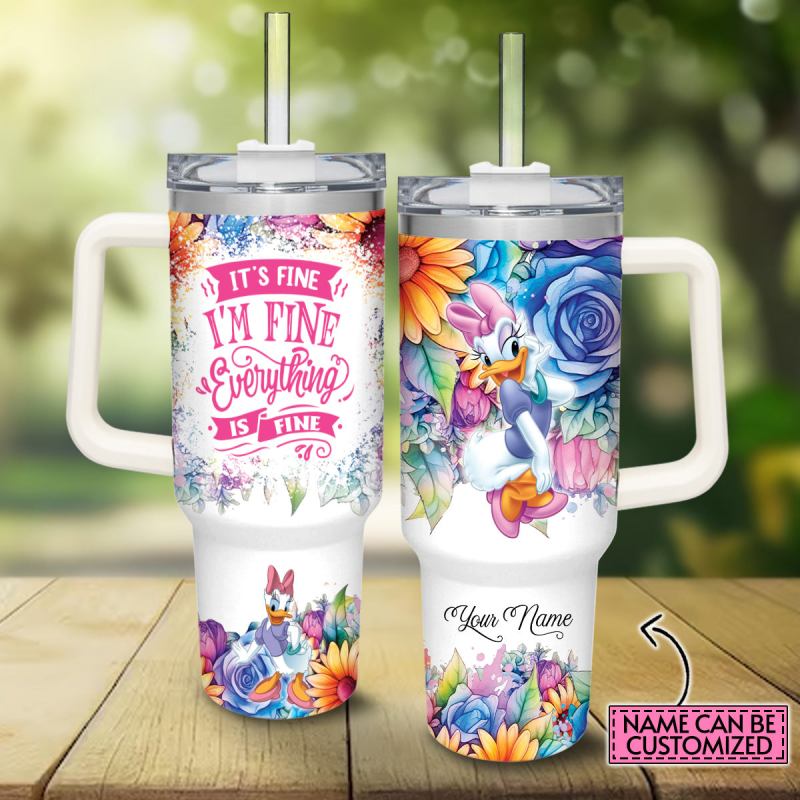 Daisy Duck Mickey Mouse And Friends Cartoon Custom Stanley Quencher 40oz Stainless Steel Tumbler With Handle Kj2rx.jpg