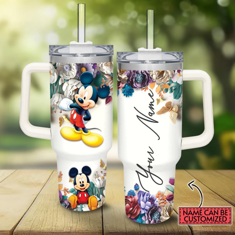 Mickey Mouse And Friends Cartoon Custom Stanley Quencher 40oz Stainless Steel Tumbler With Handle Xl2se.jpg