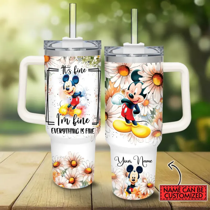 Mickey Mouse And Friends Cartoon Custom Stanley Quencher 40oz Stainless Steel Tumbler With Handle Aqvwn.jpg