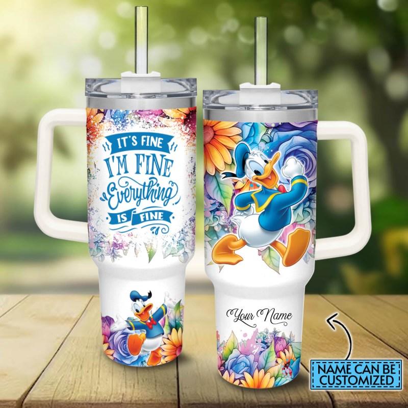 Donald Duck Mickey Mouse And Friends Cartoon Custom Stanley Quencher 40oz Stainless Steel Tumbler With Handle K8ftp.jpg