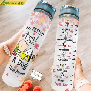 No Better Friend Than A Dog Water Tracker Bottle Snoopy Gifts.jpg