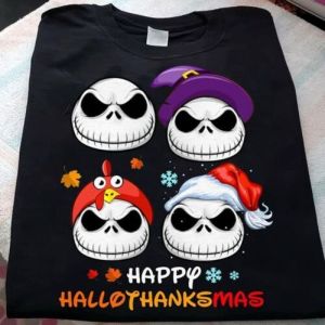 Jack Skellington Happy Hallothanksmas Halloween Thanksgiving Xmas Tshirt Men 0.jpg