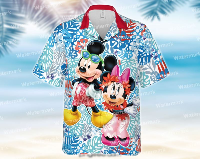 Mickey And Minnie Mickey Mouse Winnie The Pooh Floral Disney Hawaii Shirth1ii8.jpg