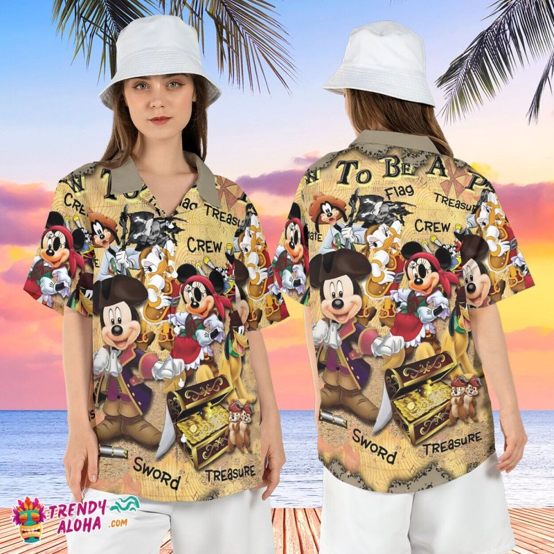 Mickey Friends Treasure Hunt Pirates Caribbean Hawaiian Shirt 6589 Ylj1l.jpg