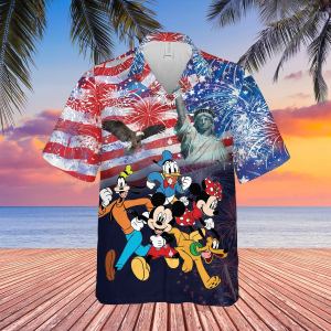 Mickey Minnie Goofy Donald Us Flag Firework Patriot Day July 4th Independence Hawaii Shirt1urps.jpg