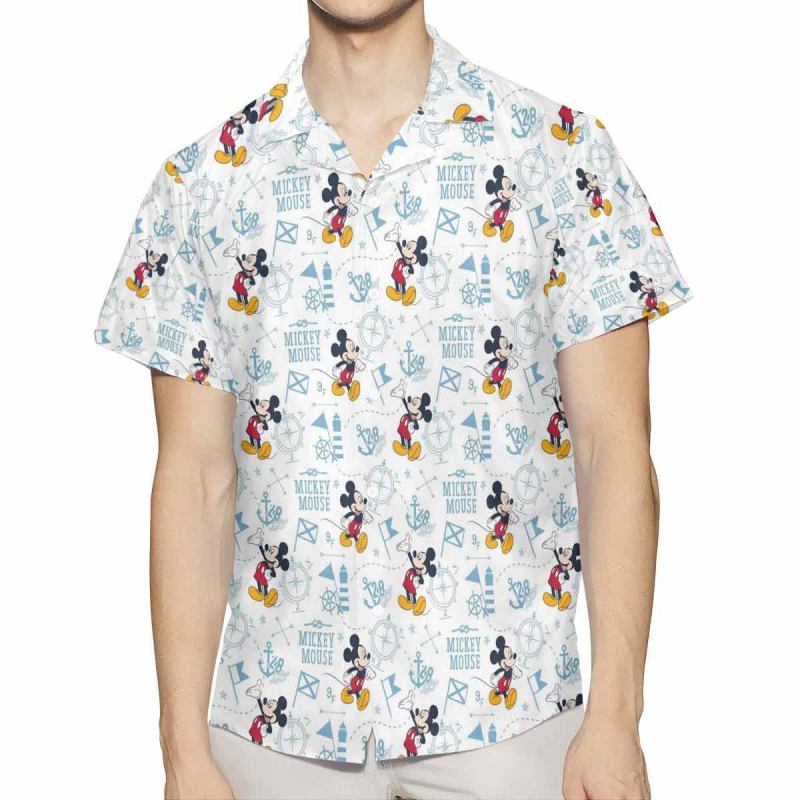 Mickey Mouse Beach Travel Icon Disney Fan Gift Mickey Disney Hawaiian Graphic Print Short Sleeve Hawaiian Casual Shirty1qnt.jpg