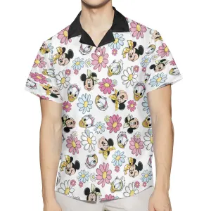 Mickey Mouse Daisy Duck Disney Cartoon Fan Gift Disney Mickey Hawaiian Graphic Print Short Sleeve Hawaiian Casual Shirt5gcsm.jpg