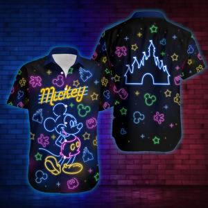 Mickey Mouse Neon Disney Summer Trip Family For Father Day Hawaii Shirtowkji.jpg