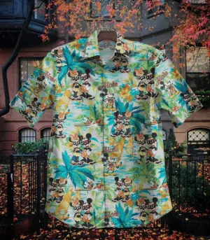 Minnie And Mickey Mouse Disney Vintage Minnie And Mickey Aloha 1245 Hawaiian Graphic Print Short Sleeve Hawaiian Casual Shirthwcjb.jpg