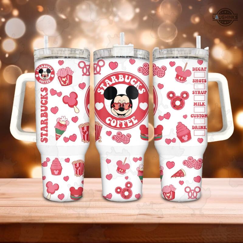 Valentine Mickey Mouse Starbucks Stanley 40 Oz Mickey And Minnie Stainless Steel Tumbler 40oz Valentines Day Gift For Disney Coffee Lovers Laughinks 1.jpg