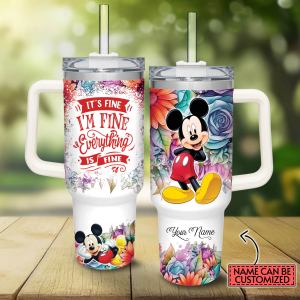 Mickey Mouse And Friends Cartoon Custom Stanley Quencher 40oz Stainless Steel Tumbler With Handle Ng29u.jpg