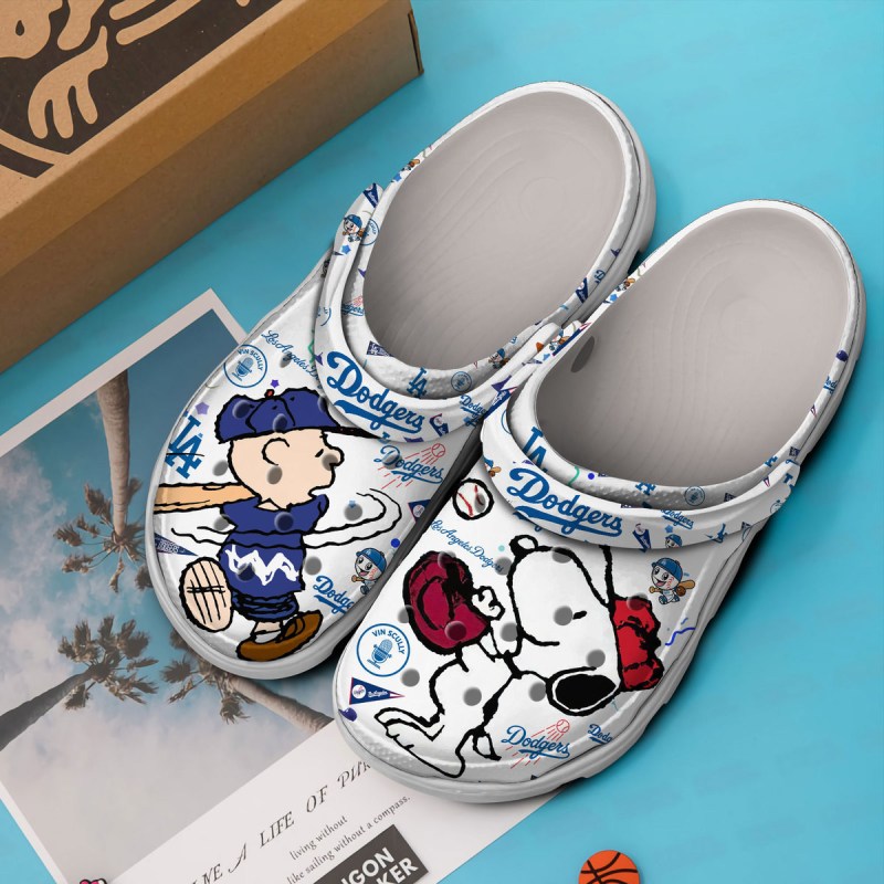 Footwearmerch Los Angeles Dodgers And Snoopy Peanuts Mlb Sport Cartoon Crocs Crocband Clogs Shoes Comfortable For Men Women And Kids L4azk.jpeg