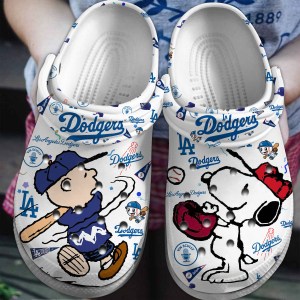 Footwearmerch Los Angeles Dodgers And Snoopy Peanuts Mlb Sport Cartoon Crocs Crocband Clogs Shoes Comfortable For Men Women And Kids Un6f9.jpeg