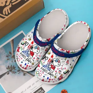 Footwearmerch Snoopy Olympic Paris 2024 Team Usa Sport Crocs Crocband Clogs Shoes Comfortable For Men Women And Kids 931yp.jpg