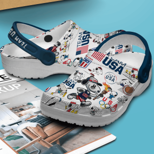 Footwearmerch Snoopy Olympic Paris 2024 Team Usa Sport Crocs Crocband Clogs Shoes Comfortable For Men Women And Kids Ezbcn.png